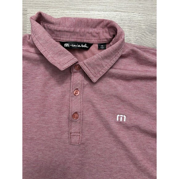 Travis Mathew Polo Shirt Adult Medium light Red Lightweight Golf Golfer Men - Picture 2 of 6